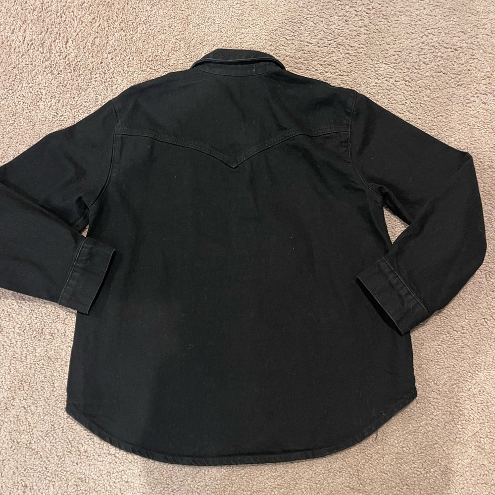 ZARA Studded Fringe Western Vibes Black Button-Down Denim  Jacket - Picture 10 of 10
